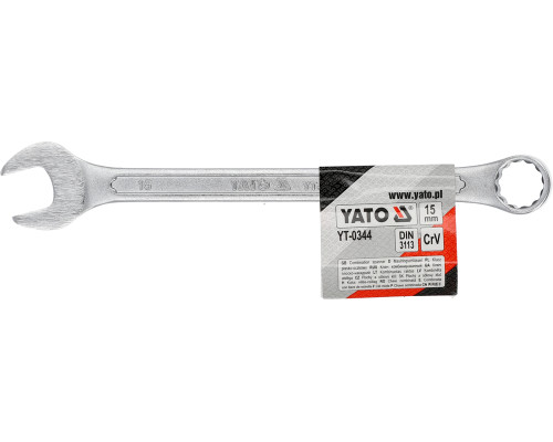 Ключ рожково накидной YATO : CrV, М= 15 мм, L= 200 мм (YT-0344)