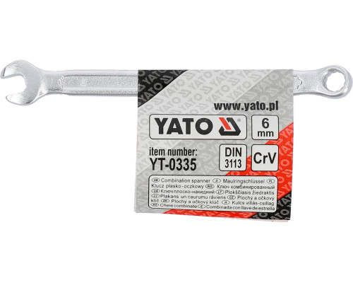 Ключ рожково накидной YATO : CrV, М= 6 мм, L= 110 мм (YT-0335)