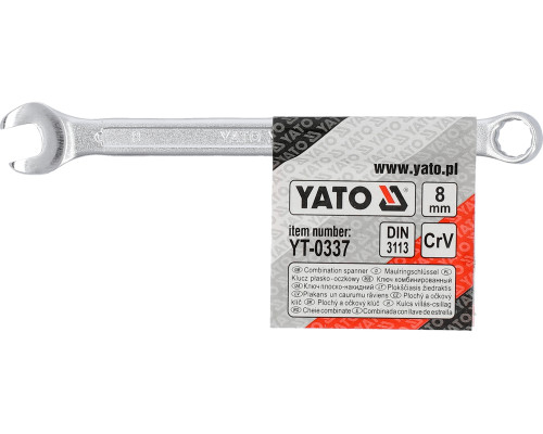 Ключ рожково накидной YATO : CrV, М= 8 мм, L= 130 мм (YT-0337)