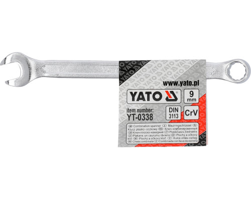 Ключ рожково накидной YATO : CrV, М= 9 мм, L= 140 мм (YT-0338)