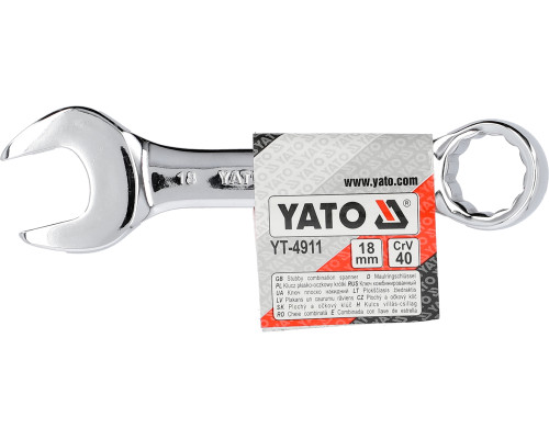 Ключ рожково накидной YATO : CrV, М= 18 мм, L= 127 мм (YT-4911)