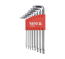 Ключі TORX Г-подібні YATO : Т9-Т40, з кульовим наконечником, Cr-V, 8 шт (YT-05123)