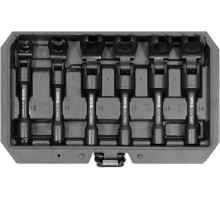 Ключі накидні відкриті на шарнірі до квадр. 3/8″ YATO, М 12, 14, 16, 17, 18, мм, 6 шт. (YT-01440)