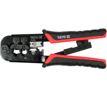 Кліщі для обтискання і зачистки кабелів YATO : RJ45, RJ11, L=190 мм (YT-22442)