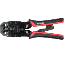 Кліщі для обтискання і зачистки кабелів YATO : RJ45, RJ10, RJ11, L= 205 мм (YT-22443)
