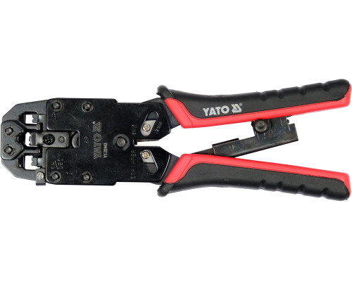 Клещи для обжима и зачистки кабелей YATO: RJ45, RJ10, RJ11, L= 205 мм (YT-22443)