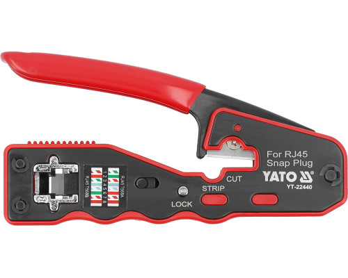 Клещи для обжима и зачистки кабелей YATO : RJ45, L=135 мм (YT-22440)