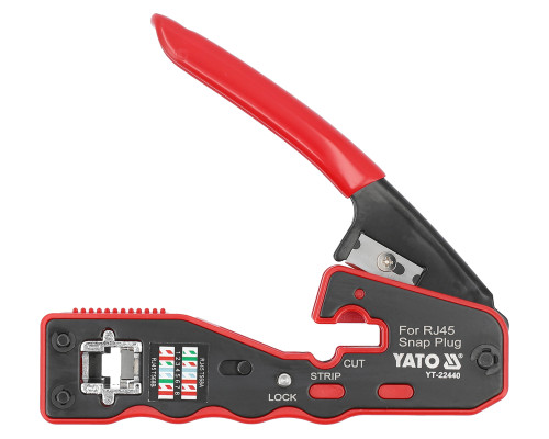 Клещи для обжима и зачистки кабелей YATO : RJ45, L=135 мм (YT-22440)