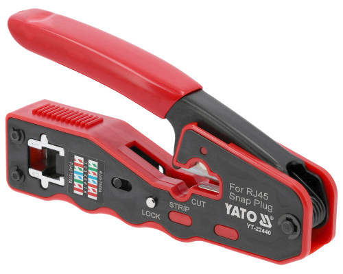 Клещи для обжима и зачистки кабелей YATO : RJ45, L=135 мм (YT-22440)