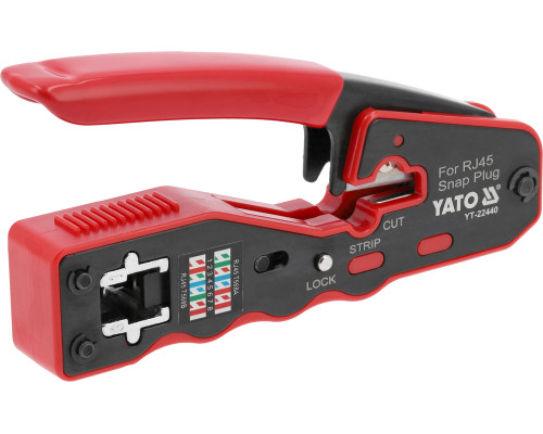 Клещи для обжима и зачистки кабелей YATO : RJ45, L=135 мм (YT-22440)