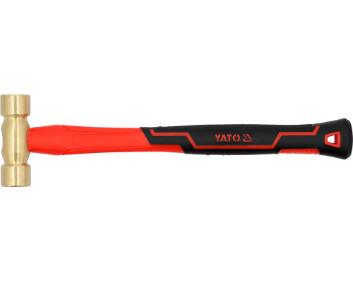 Молоток с медным обухом YATO m= 250 г, стекловолокнистая ручка (YT-45290)