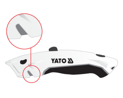 Нож YATO : выдвижное трапециевидное лезвие, h=33 мм, L=61 мм (YT-75201)