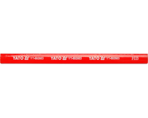 Карандаши столярные YATO: с твердостью HB L= 175х 5х 2 мм. 3 шт (YT-692603)