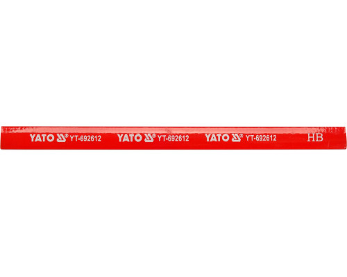 Карандаши столярные YATO: с твердостью HB, L= 175х 5х 2 мм. 12 шт (YT-692612)