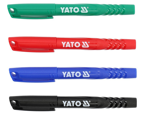Маркеры технические YATO 4 шт, синий, красный, черный и зеленый (YT-69304)