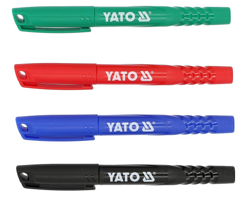Маркеры технические YATO 36 шт, синий, красный, черный и зеленый (YT-69310)