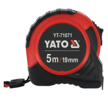 Рулетка YATO : L= 5 м x 19 мм, з сталевою стрічкою, нейлоновим покриттям (YT-71071)