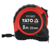 Рулетка YATO : L= 8 м x 25 мм, з сталевою стрічкою, нейлоновим покриттям (YT-71073)