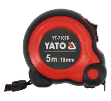 Рулетка YATO : L= 5м x 19мм,з сталевою стрічкою, нейлоновим покриттям, подвійним блокуванням (YT-71076)