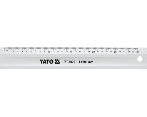 Линейка алюминиевая YATO : L= 300 мм (YT-7070)