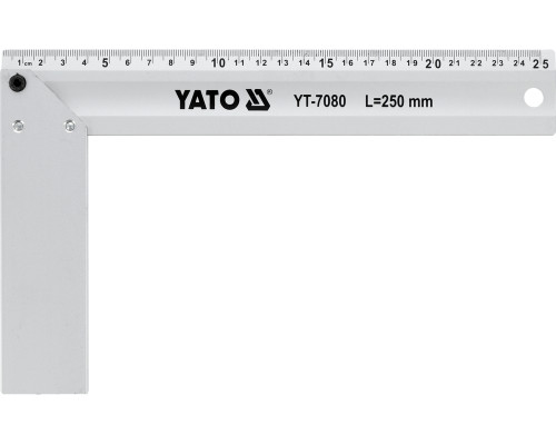 Угольник столярный алюминиевый YATO : l= 250 мм (YT-7080)