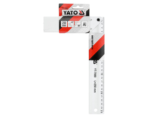 Угольник столярный алюминиевый YATO : l= 250 мм (YT-7080)
