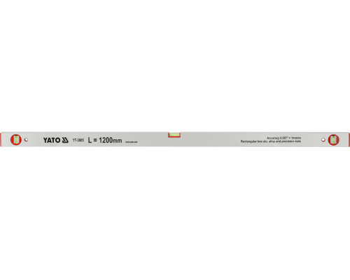 Уровень алюминиевый YATO : L= 120 см. 3 капсулы (YT-3005)