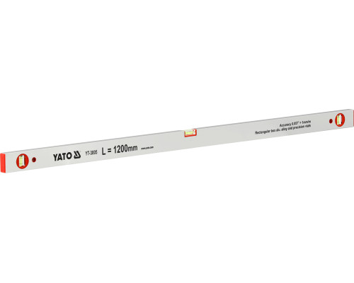 Уровень алюминиевый YATO : L= 120 см. 3 капсулы (YT-3005)