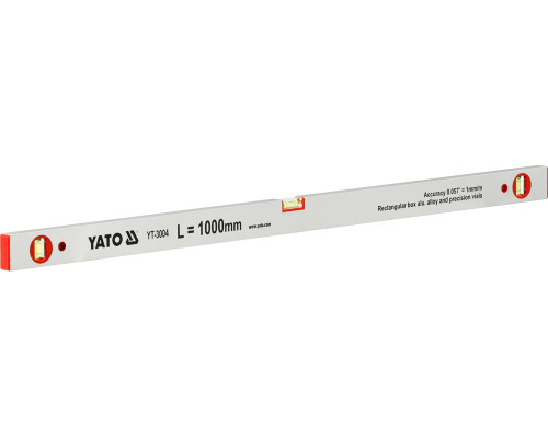 Уровень алюминиевый YATO : L= 100 см, 3 капсулы (YT-3004)
