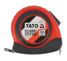 Рулетка YATO : L= 5 м х 19 мм. з нейлоновим покриттям, магнітним наконечником (YT-7105)