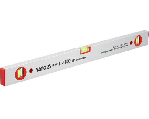 Уровень алюминиевый YATO : L= 60 см, 3 капсулы (YT-3002)