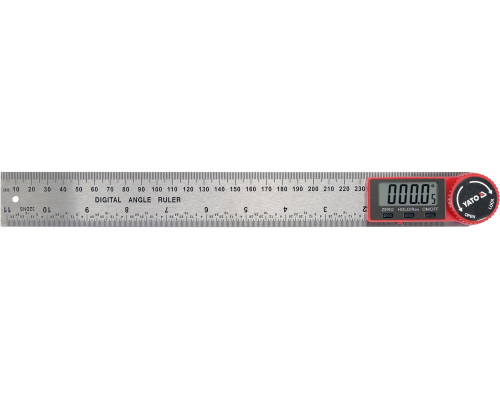 Кутомір електронний YATO l= 300 мм. 0-360°. 3V CR2032 (YT-71004)