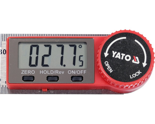 Кутомір електронний YATO l= 300 мм. 0-360°. 3V CR2032 (YT-71004)