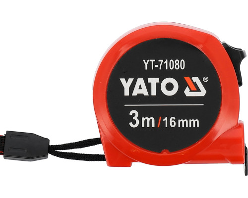 Рулетка вимірювальна YATO : L= 3 м x16 мм (YT-71080)
