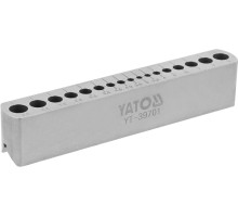 Шаблон напрямний для свердління отворів YATO 17 отв Ø= 3-9,5 мм, корпус з високо вуглец. сталі (HCS) (YT-39701)