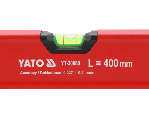 Рівень алюмінієвий YATO L= 40 см. 3 капсули (YT-30080)