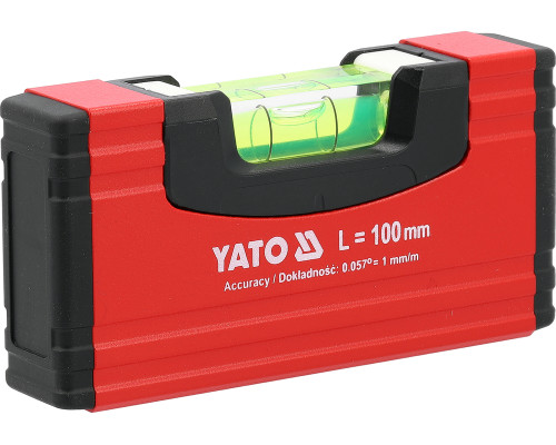 Уровень карманный с магнитным корпусом YATO: L= 100 мм. 1 капсула (YT-30350)