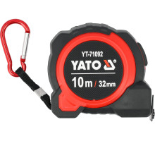Рулетка з сталевою стрічкою YATO L= 10м x 32мм, нейлоновим покриттям і магнітним наконечником (YT-71092)