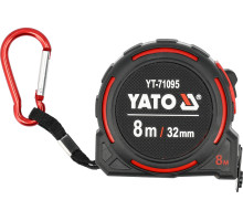 Рулетка з сталевою стрічкою YATO L= 8 м x 32мм, нейлоновим покриттям і магнітним наконечником (YT-71095)