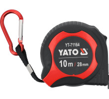 Рулетка з сталевою стрічкою YATO L= 10 м x 28 мм, 1-стороньою шкалою, лако-нейлоновим покриттям (YT-71164)