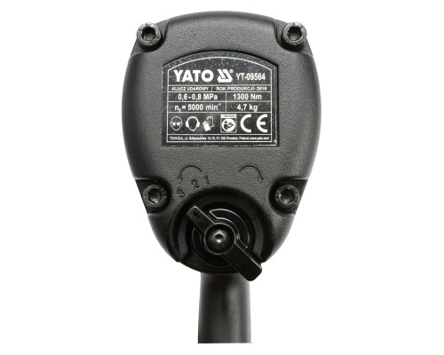 Гайковерт ударний пневматичний YATO : квадрат 3/4″, F=1300 Nm (YT-09564)