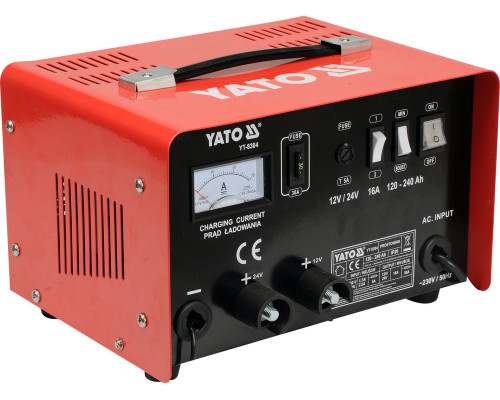 Зарядное устройство YATO : 12/24V, 16А, 240Ah (YT-8304)