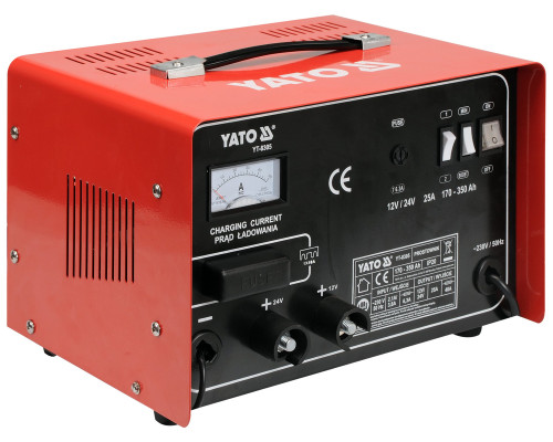 Зарядное устройство YATO : 12/24V, 25А, 350Ah (YT-8305)