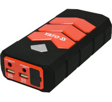 Пускова батарея Li-Pol YATO ємність 9 АГ, 200/400 А, вихід: 12 В, 3,5 А, через USB: 5В, 2А (YT-83081)