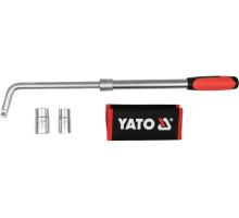 Ключ для коліс телескопічний YATO L-подібний, квадр- 1/2″, 2 насадки: М17х19 і М21х23, l= 385-530 мм (YT-08040)