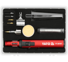 Паяльник газовий YATO обертовий 360° з п'єзо t=1300°С фен t= 600°С пайка t= 450 °С з обладунками (YT-36707)