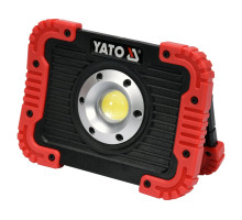 Прожектор діодний, переносний YATO акумулятор 3.7 В, 4.4 АГод; 10 Вт, 800 Lm, кабель USB (YT-81820)