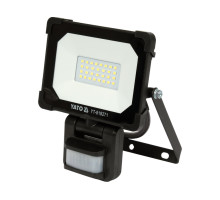 Прожектор з SMD-діодним випромінювачем і датчиком руху YATO : 20 Вт, 230 В, 1900 лм, 30 діодів (YT-818271)