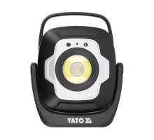 Прожектор діодний, переносний YATO, 10Вт, 1200/ 600/ 100 Lm 3 режими, живл.- акумул. 3,7 В, 4,4 АГод (YT-818214)
